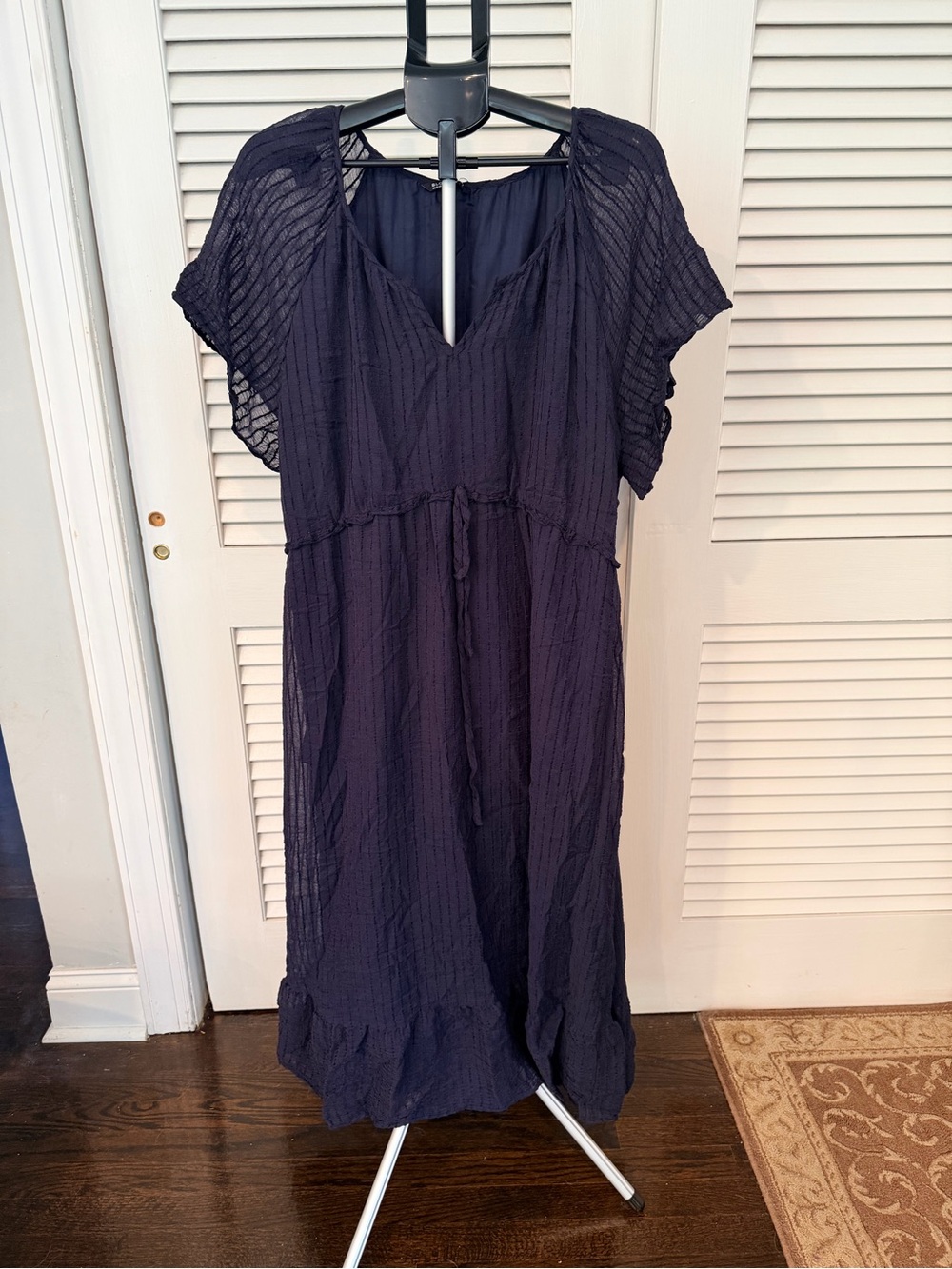 Women’s Navy Maxi Dress with Ruffle Hem BloomChic - Picture 4 of 5